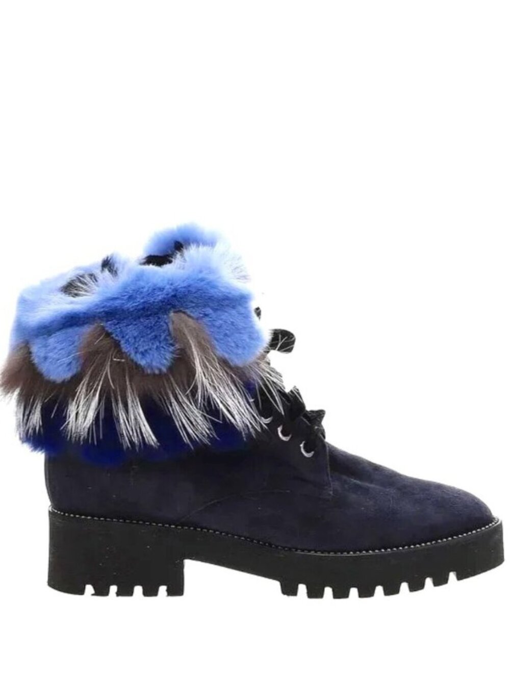 💥SHOWSTOPPER💥 EXTRALIGHT Genuine Suede/ Arctic Fox/ Rabbit Fur Combat Boots